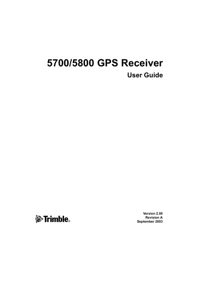 Trimble 5700/5800 GPS Receiver User Guide - cover page