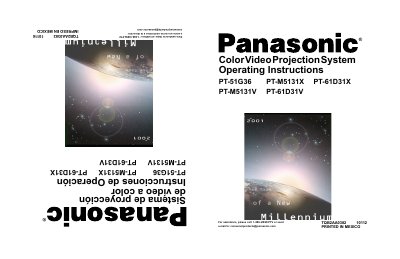 Panasonic PT-51G36/PT-M5131V/PT-M5131X/PT-61D31V/PT-61D31X Manual - cover page