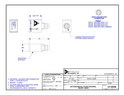 Dytran 3093B Triaxial Accelerometer Datasheet - cover page