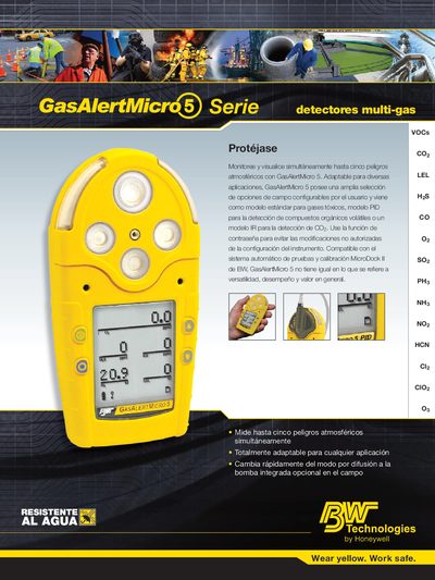 BW Technologies GasAlertMicro 5 Multi-Gas Detector Product Leaflet