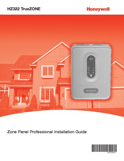 Honeywell HZ322 TrueZONE Zone Panel Installation Guide - cover page