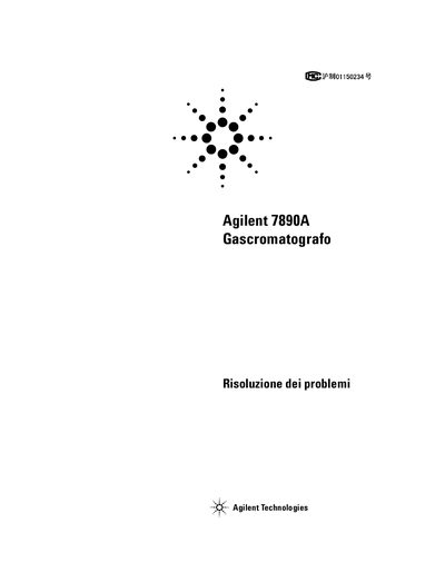Agilent 7890A Gas Chromatograph Troubleshooting Manual - cover page