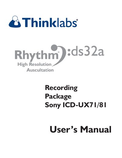 SONY ICD-UX71/81 Manual - cover page