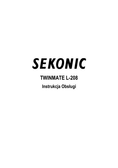 Sekonic L-208 TwinMate Analog Light Meter User Manual - cover page