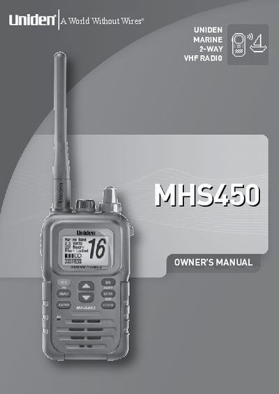 Uniden MHS450 Marine VHF Radio Owner's Manual - cover page