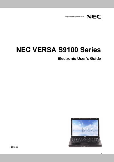 NEC VERSA S9100 Series Electronic User Guide - cover page