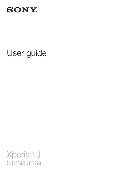 Sony Xperia J ST26i/ST26a User Guide