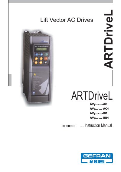 Gefran ARTDriveL Vector AC Drives Instruction Manual - cover page