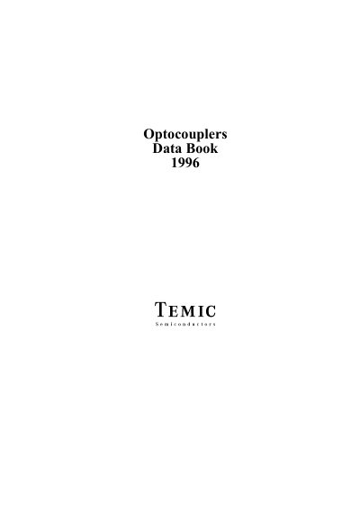Telefunken Optocouplers Data Book 1996 - cover page