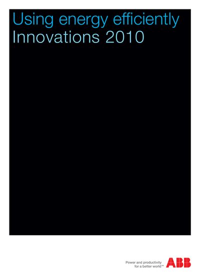 Busch-Jaeger Product Leaflet Using Energy Efficiently Innovations 2010 - cover page