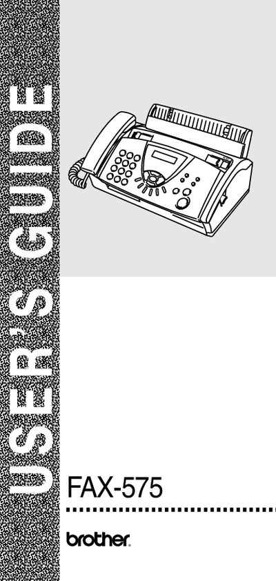 Brother FAX-575 User's Guide - cover page