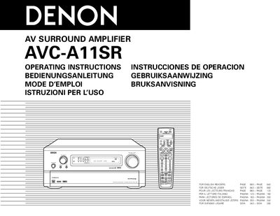 Denon AVC-A11SR Surround Amplifier Installation Manual - cover page