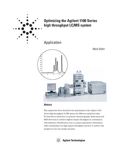 Agilent 1100 Series High Throughput LC/MS System Optimization Application Note - cover page