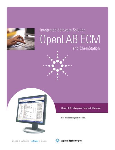 Agilent OpenLAB ECM and ChemStation Integrated Software Solution - cover page