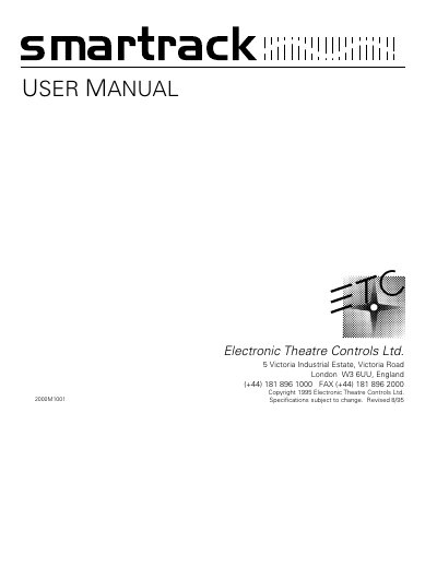 ETC Smartrack User Manual - cover page