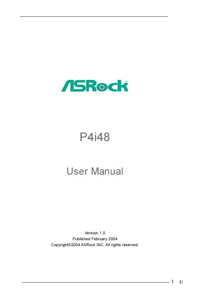 ASRock P4i48 Motherboard User Manual