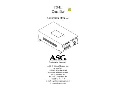 ASG TS-III Qualifier Operation Manual