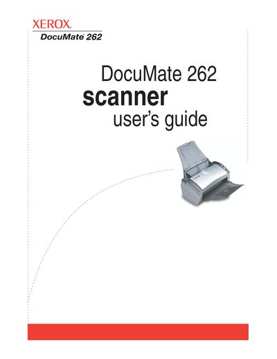 Xerox DocuMate 262 Scanner User's Guide - cover page