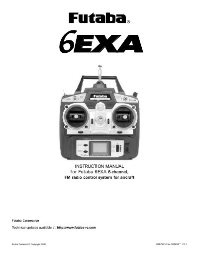 Futaba 6EXA Radio Control System Instruction Manual