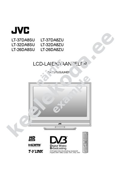 JVC LT-37DA8SU/LT-37DA8ZU/LT-32DA8SU/LT-32DA8ZU/LT-26DA8SU/LT-26DA8ZU LCD TV User Manual - cover page