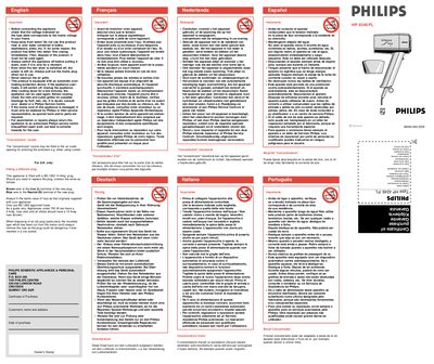 Philips HP 4349/FL User Manual - cover page