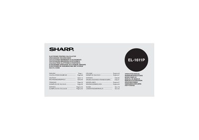 Sharp EL-1611P User Manual