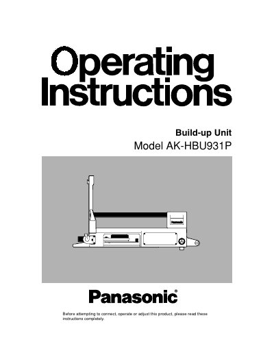 Panasonic AK-HBU931P Build-Up Unit Operating Instructions - cover page