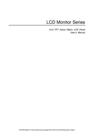 Philips 15.0 LCD Monitor User Manual - cover page