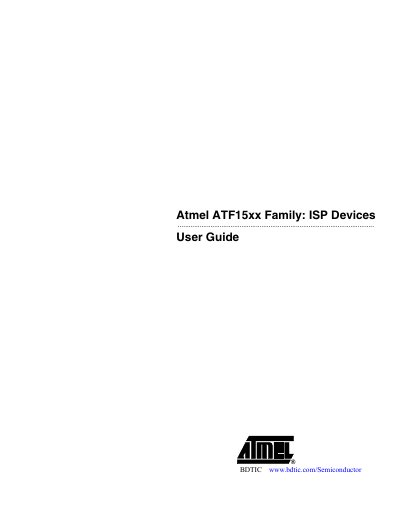 Atmel ATF15xx Family ISP Devices User Guide