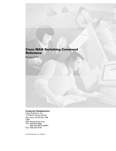 Cisco WAN Switching Command Reference Release 9.3.05 - cover page