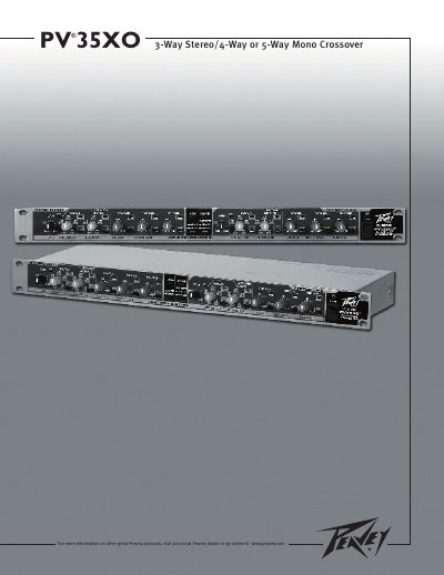 Peavey PV35XO 3-Way Stereo/4-Way or 5-Way Mono Crossover User Manual - cover page
