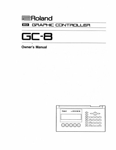 Roland GC-8 Graphic Controller Owner's Manual - cover page