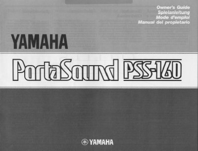 Yamaha PSS-160 PortaSound Keyboard User Manual