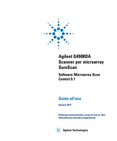 G4900DA Scanner per microarray SureScan Manual - cover page