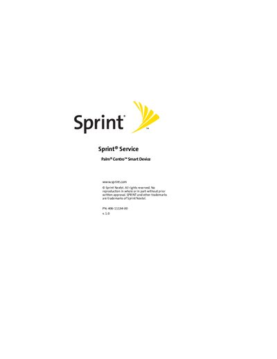 Sprint Palm Centro Smart Device User Manual - cover page