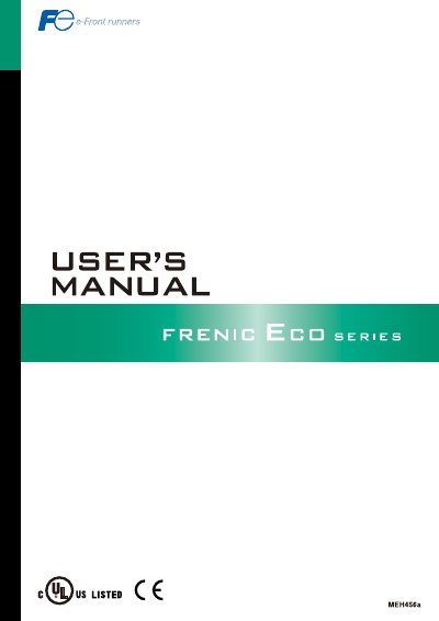 Fuji Electric FRENIC-Eco Inverter User Manual