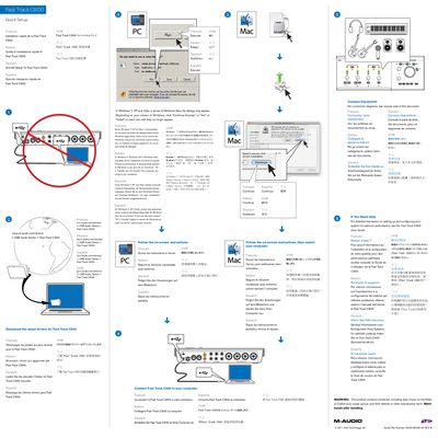 M-Audio Fast Track C600 Quick Setup Guide - cover page