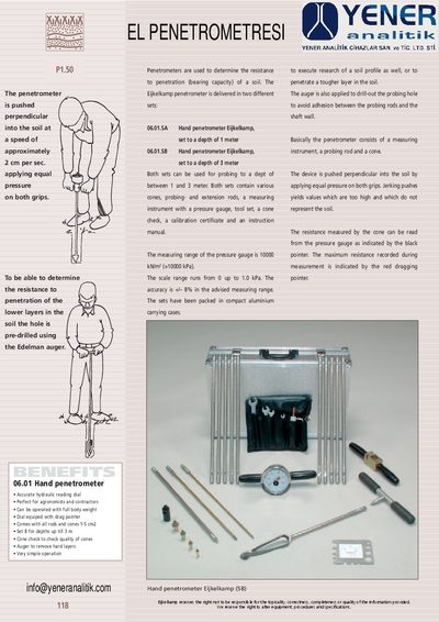 Eijkelkamp SA/SB Hand Penetrometer Product Leaflet