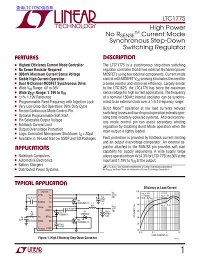 Linear Technology LTC1775 Datasheet - cover page
