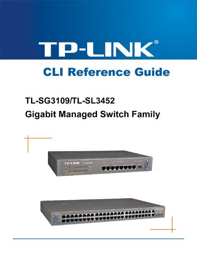 TP-Link TL-SG3109/TL-SL3452 CLI Reference Guide - cover page