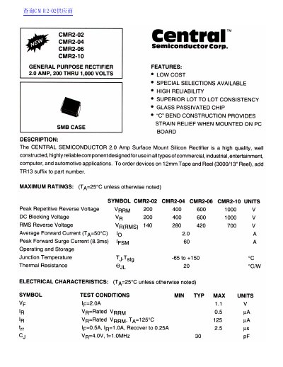 Central CMR2-02 CMR2-04 CMR2-06 CMR2-10 handbook - cover page