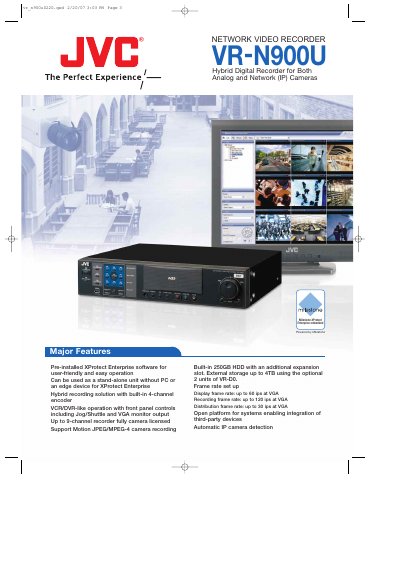 JVC VR-N900U Network Video Recorder User Manual - cover page
