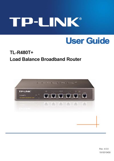 TP-Link TL-R480T+ User Manual - cover page
