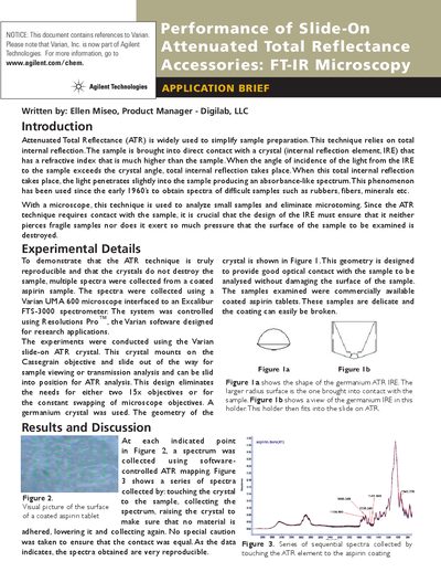 Agilent Varian slide-on ATR Accessories Application Brief - cover page
