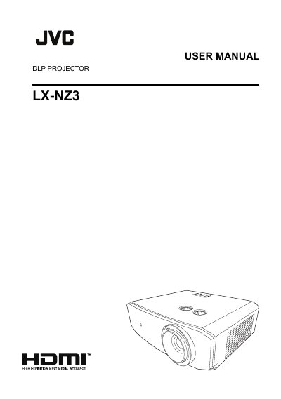 JVC LX-NZ3 DLP Projector User Manual - cover page