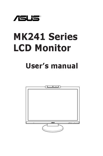 ASUS MK241 Series LCD Monitor User Manual - cover page