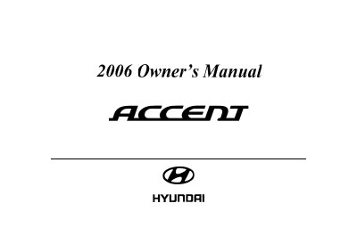 Hyundai 2006 Owner's Manual - cover page