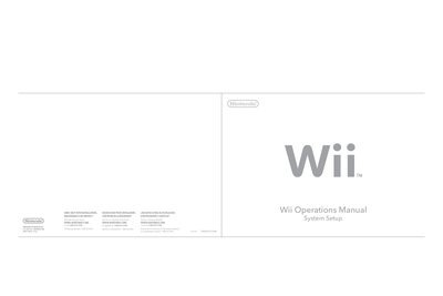 Nintendo Wii Operations Manual System Setup - cover page