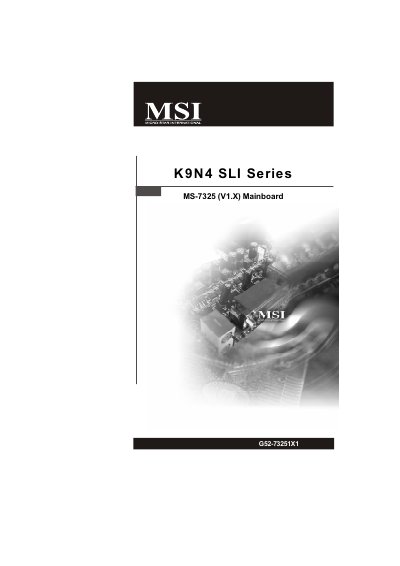 MSI MS-7325 (V1.X) Mainboard User Manual - cover page