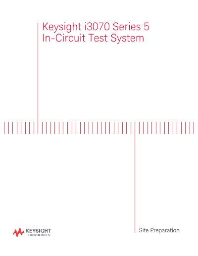 Keysight i3070 Series 5 In-Circuit Test System Site Preparation Guide